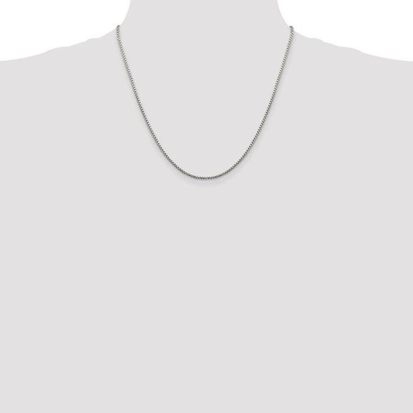 1.75mm Sterling Silver D/C Solid Round Box Chain Necklace, 20 Inch - Picture 2 of 8